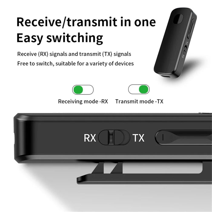 M18 Bluetooth-compatible 5.4 Lapel Clip Transmitter Receiver 2-in-1 Speaker Headphone Amplifier Wireless Car Bluetooth-compatible Adapter - 6