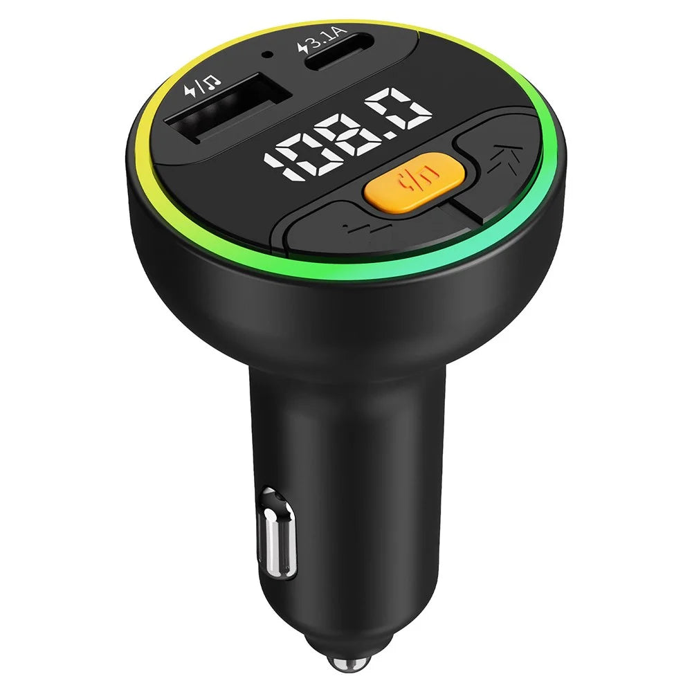 C9 Multifunctional Bluetooth-compatible Car MP3 Player USB Type-C Charger Digital Display FM Transmitter - 1