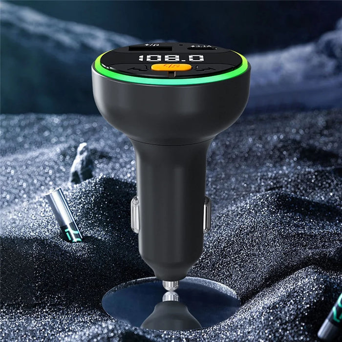 C9 Multifunctional Bluetooth-compatible Car MP3 Player USB Type-C Charger Digital Display FM Transmitter - 3