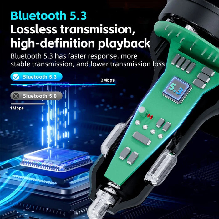 C9 Multifunctional Bluetooth-compatible Car MP3 Player USB Type-C Charger Digital Display FM Transmitter - 6