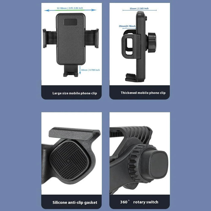 Clip On Universal Car Computer Monitor Mount 360 Degree Rotation Phone Holder Stand - 6