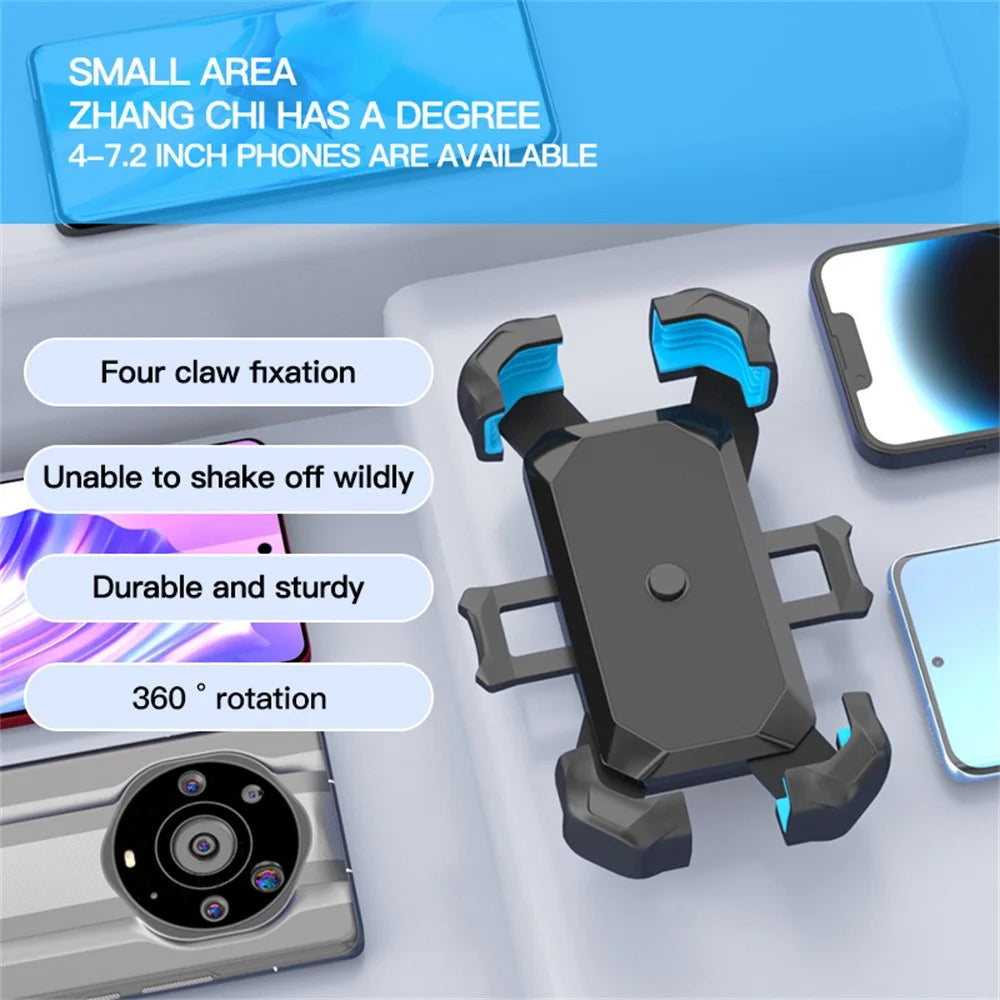 360 Degree Rotation Anti Shake Motorcycle Phone Mount Holder Stand for Electric Bike Scooter - 2