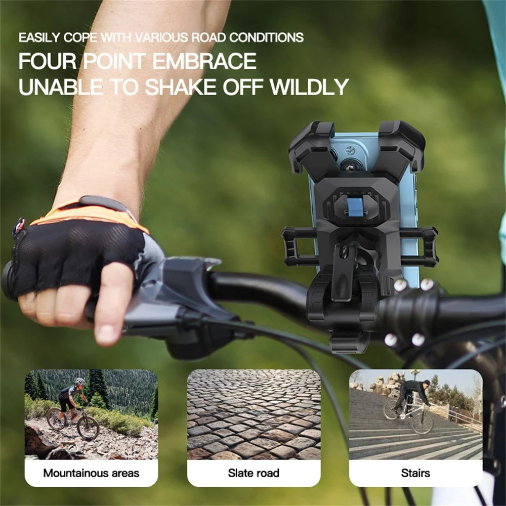 360 Degree Rotation Anti Shake Motorcycle Phone Mount Holder Stand for Electric Bike Scooter - 4