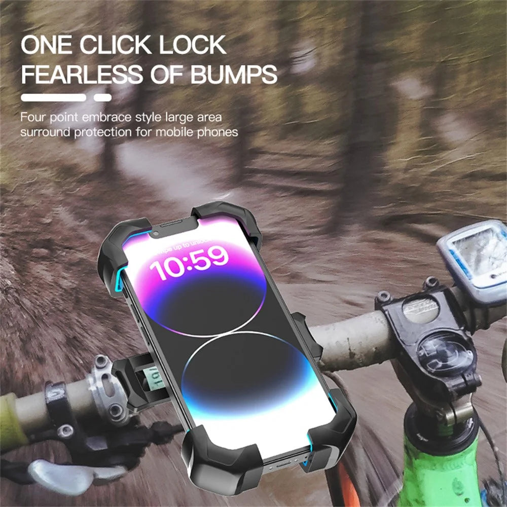 360 Degree Rotation Anti Shake Motorcycle Phone Mount Holder Stand for Electric Bike Scooter - 7