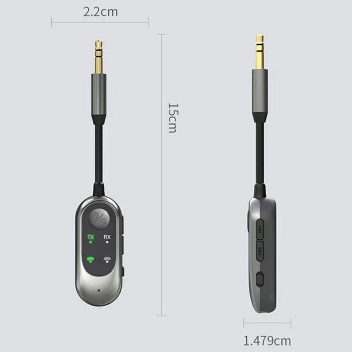 W10 2 in 1 Car Bluetooth-compatible 5.3 Receiver Transmitter Car Stereo Wireless Connection Audio Adapter - 6