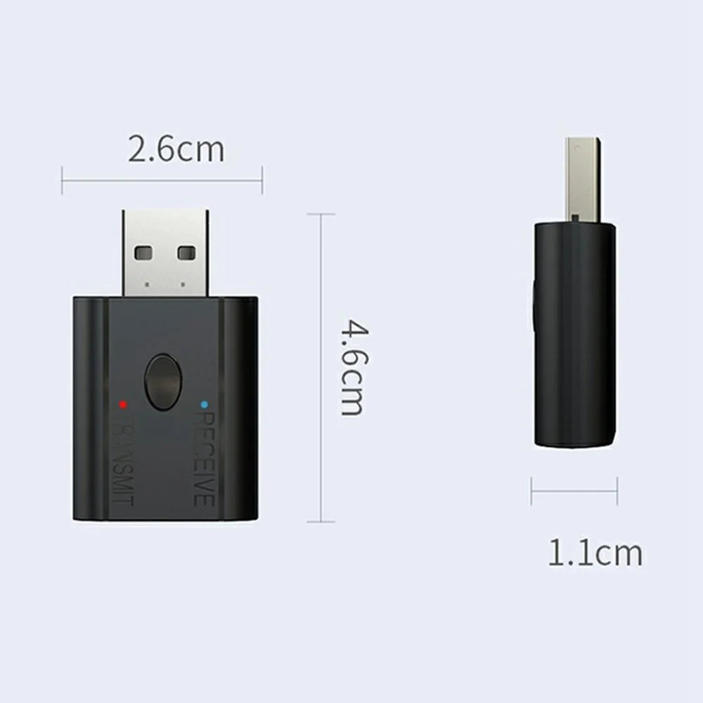 W12 2 In 1 Bluetooth-compatible 5.3 Car Audio Transmitter Receiver AUX Adapter USB Dongle - 6