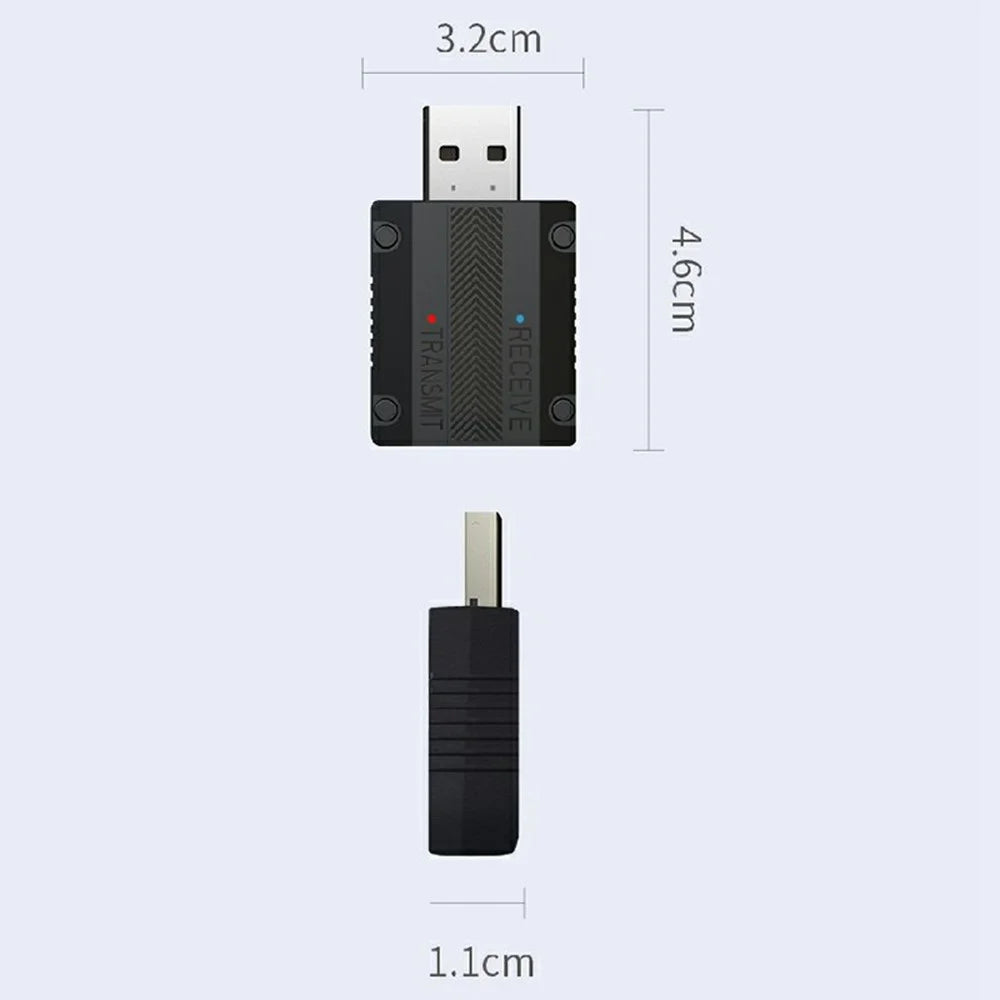 W15 2 In 1 Car Audio Transmitter Receiver Bluetooth-compatible 5.3 AUX Adapter USB Dongle - 6