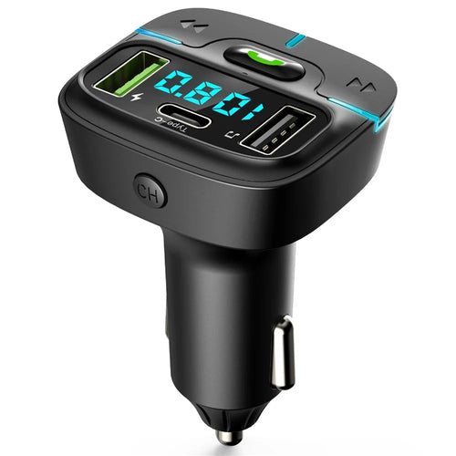 GZ03 Car BT MP3 Player FM Transmitter with Car Charger LED Voltage Display Lossless Audio Quality - 1