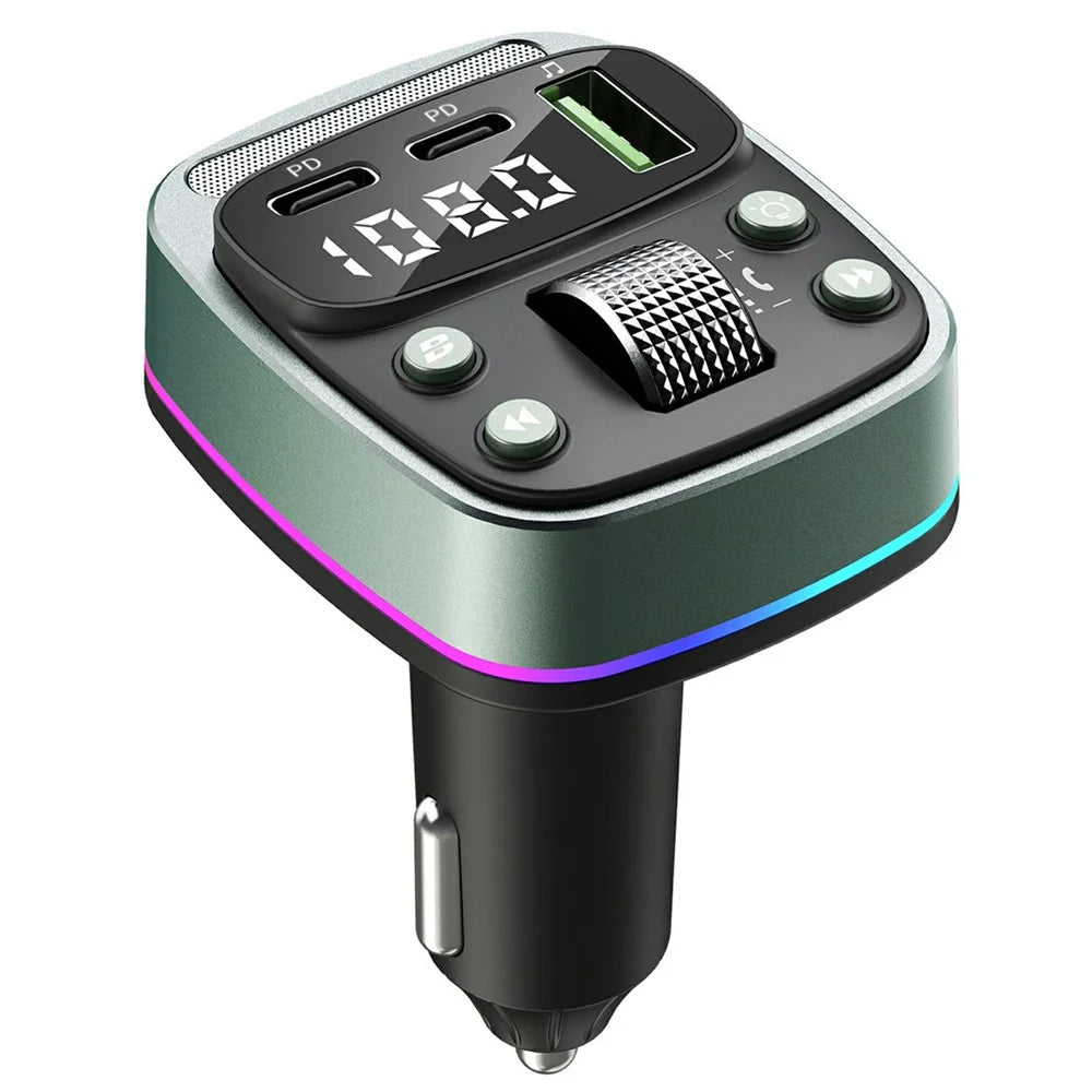 GZ08 Car BT MP3 Player with Car Charger Fast Charging Digital Display Voltage Lossless Audio Quality - 1