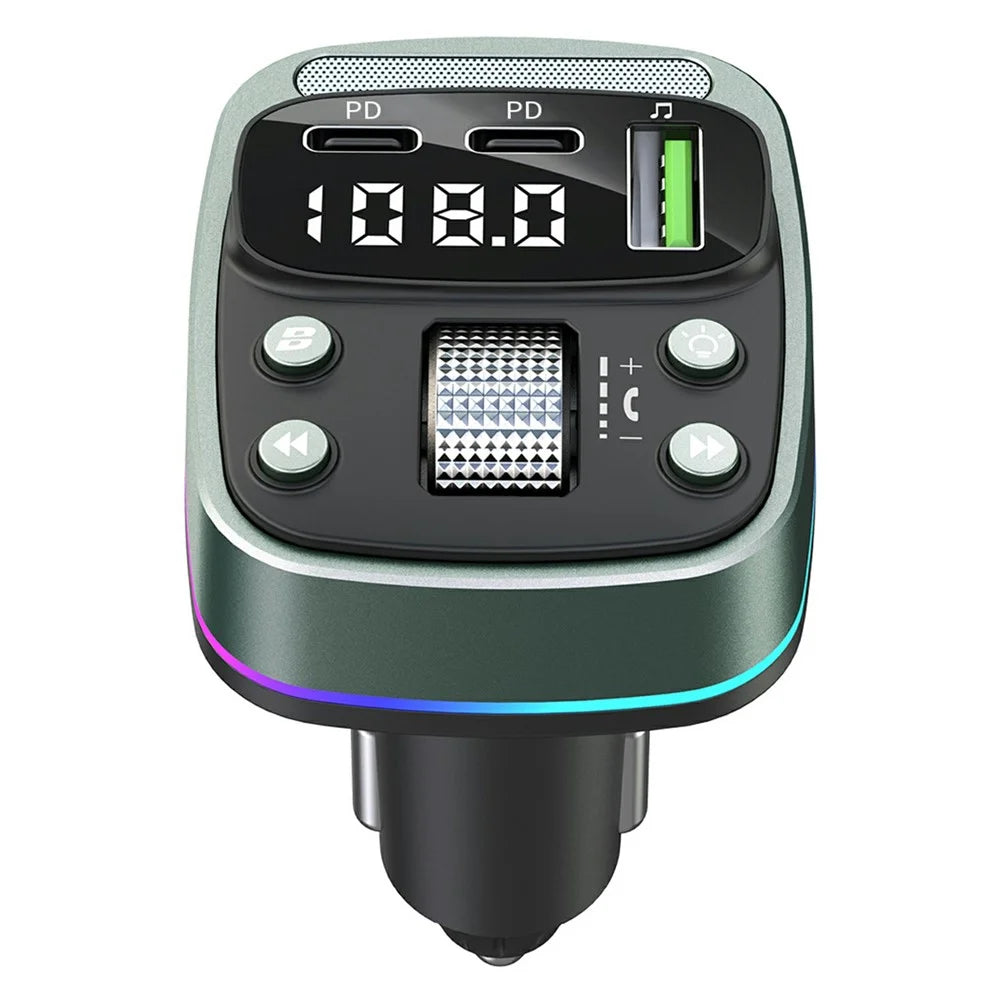 GZ08 Car BT MP3 Player with Car Charger Fast Charging Digital Display Voltage Lossless Audio Quality - 2