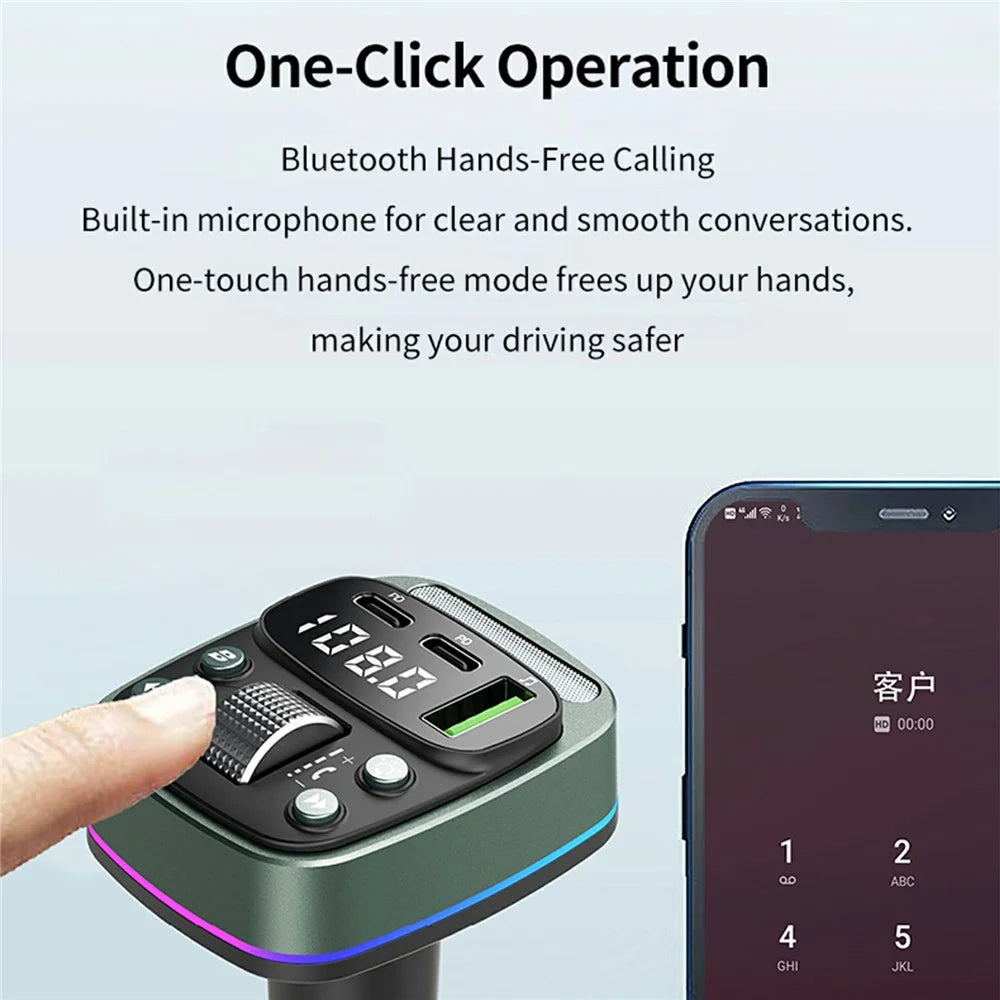 GZ08 Car BT MP3 Player with Car Charger Fast Charging Digital Display Voltage Lossless Audio Quality - 7
