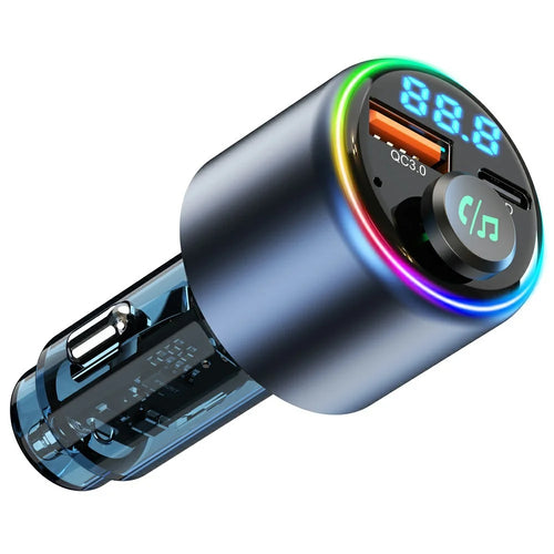 BC89 Car Charger 48W Fast Charging Adapter Bluetooth-Compatible MP3 Player FM Transmitter with Ambient Light - 1