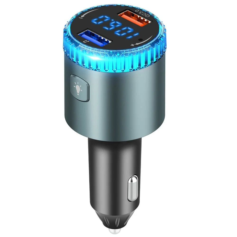 BC77 MP3 Player Ambient Light Digital Display Bluetooth-Compatible Car Charger FM Transmitter Support U-Disk - 2