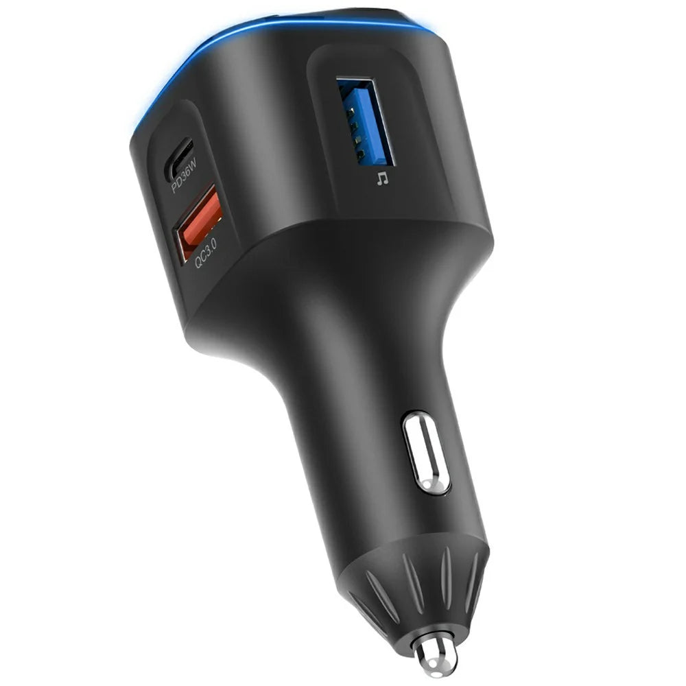 BC80 Car Charger Bluetooth-Compatible MP3 Player Hands-Free Calling Voltage Display Adapter - 2