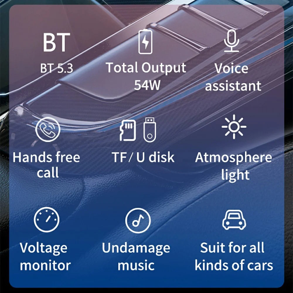 BC80 Car Charger Bluetooth-Compatible MP3 Player Hands-Free Calling Voltage Display Adapter - 4