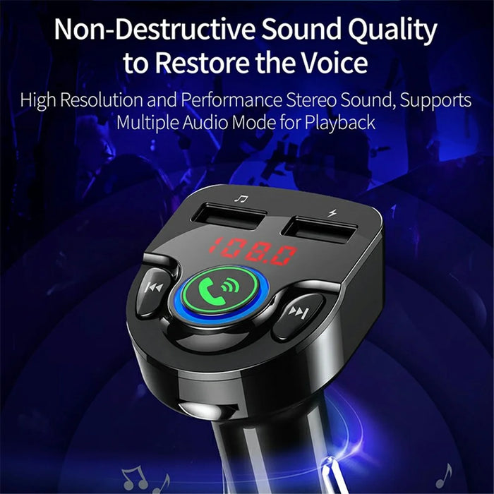 G32 Car Charger Voltage Detection FM Transmitter Bluetooth-Compatible MP3 Player with Voice Navigation - 3