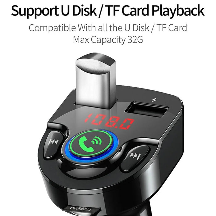 G32 Car Charger Voltage Detection FM Transmitter Bluetooth-Compatible MP3 Player with Voice Navigation - 5