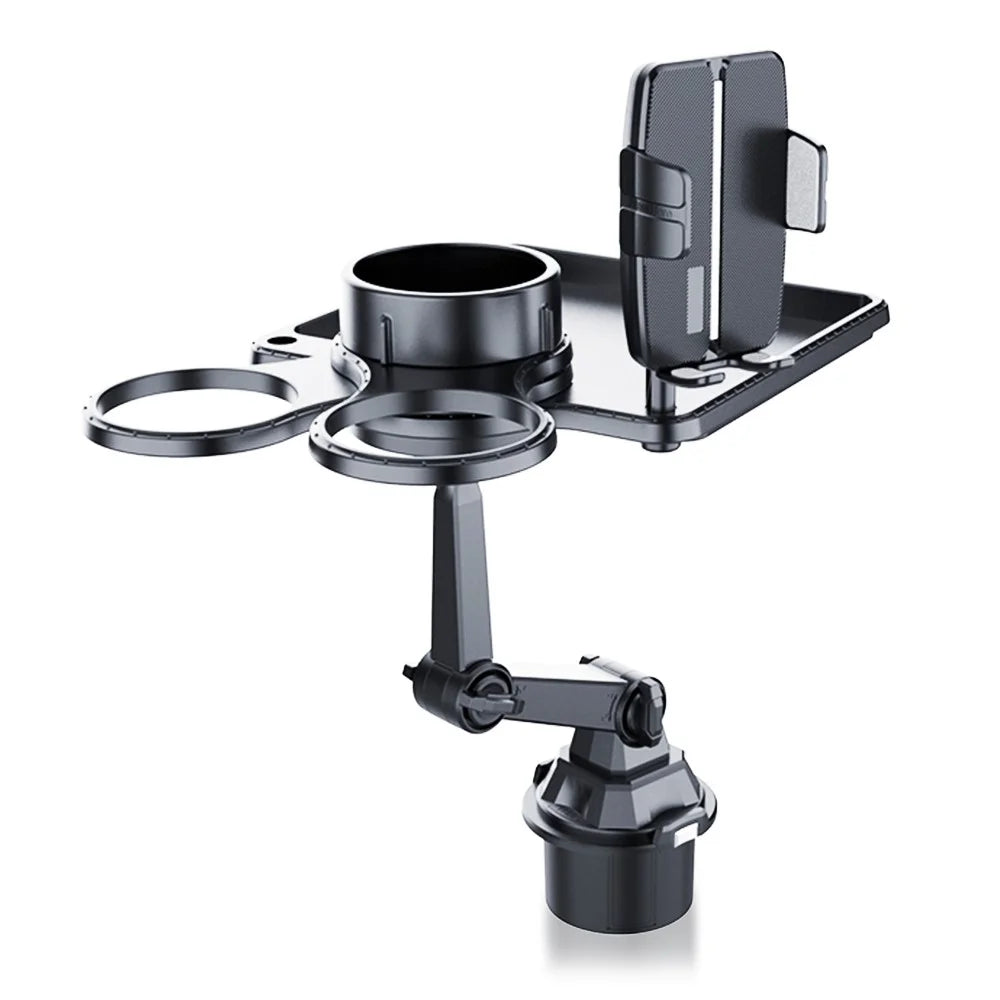 CP252 Multifunction Car Cell Phone Mount Bracket Food Tray with Dual Rotatable Cup Holder - 1