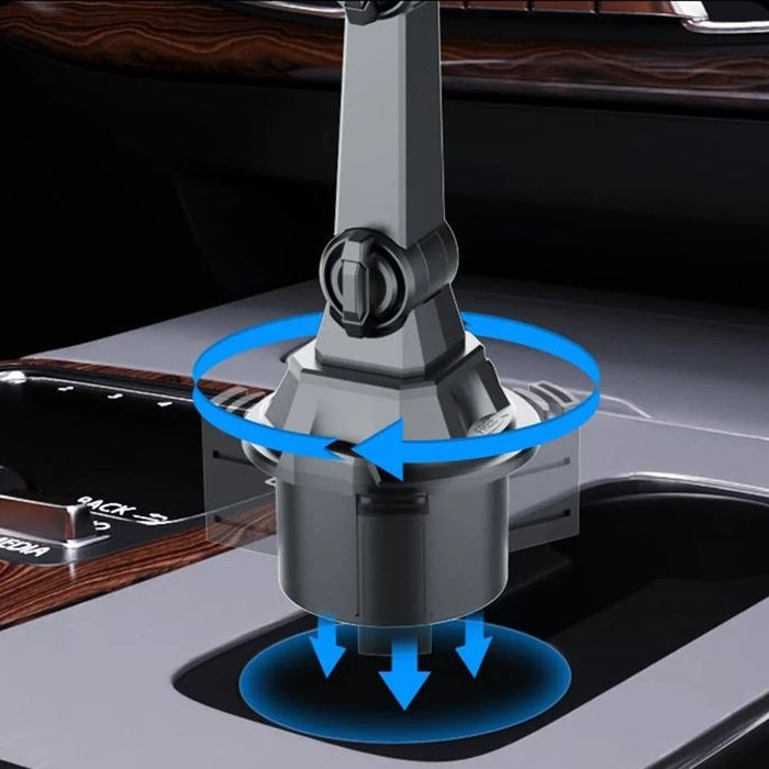 CP252 Multifunction Car Cell Phone Mount Bracket Food Tray with Dual Rotatable Cup Holder - 4