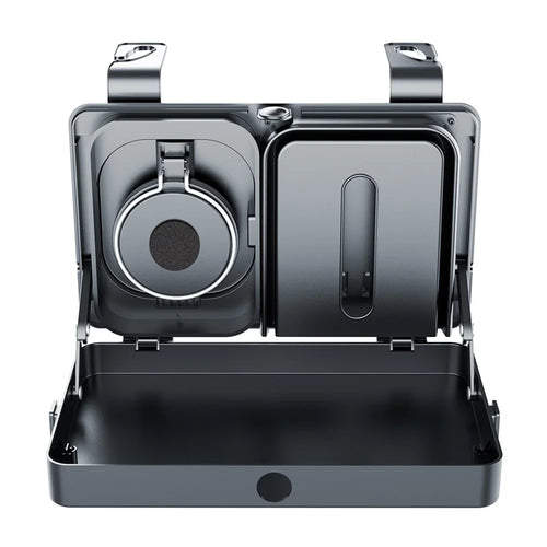 K255 Car Back Seat Food Tray Cup Holder Tissue Box Storage Rack Plastic Expandable Organizer - 1
