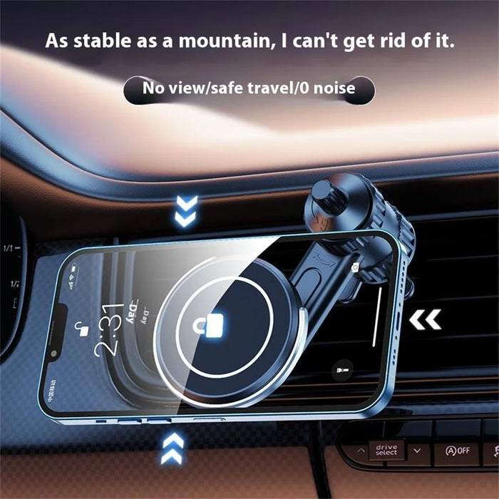 Y6 Car Air Vent Mount Automatic Positioning Magnetic Phone Holder Extension Rod Cellphone Bracket - Black - 4