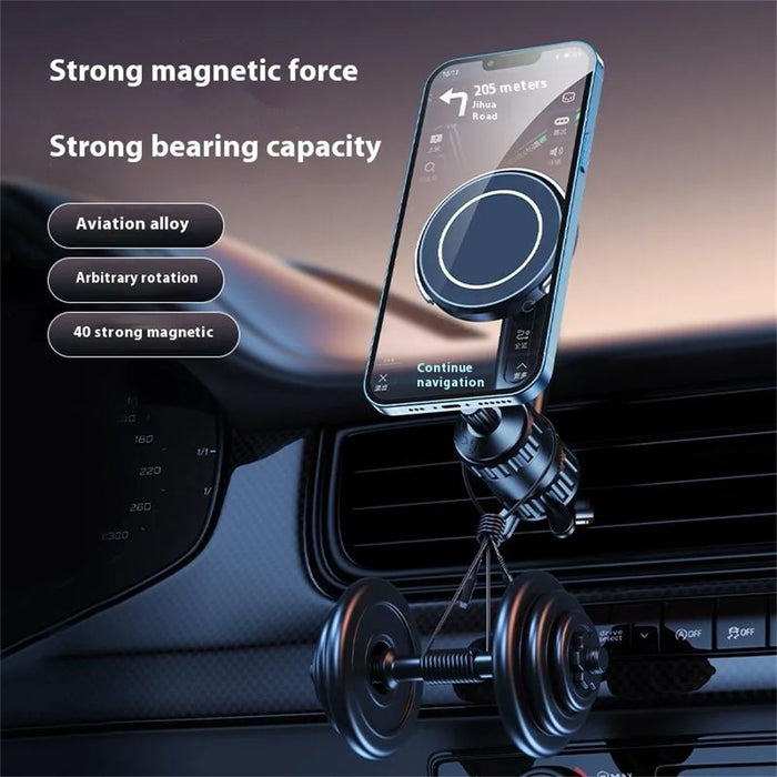 Y6 Car Air Vent Mount Automatic Positioning Magnetic Phone Holder Extension Rod Cellphone Bracket - Black - 5