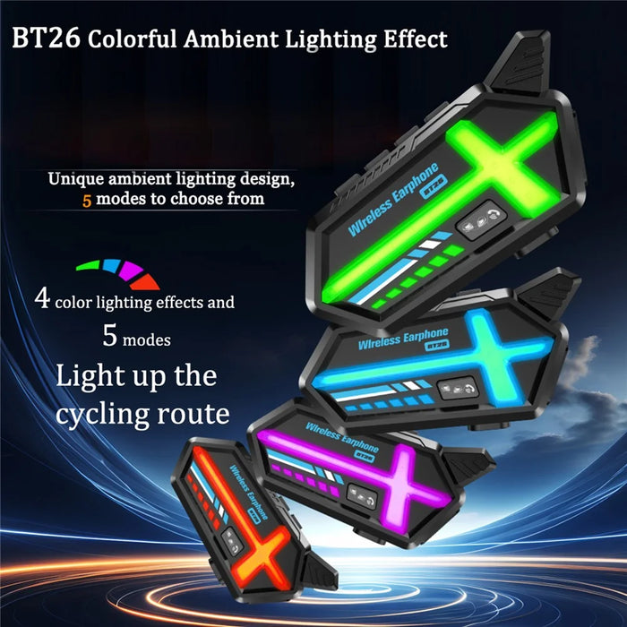 BT26 500m Intercom Motorcycle Helmet Bluetooth-Compatible Headset Waterproof Noise Cancelling Earphone - 2