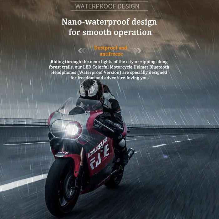 BT26 500m Intercom Motorcycle Helmet Bluetooth-Compatible Headset Waterproof Noise Cancelling Earphone - 5