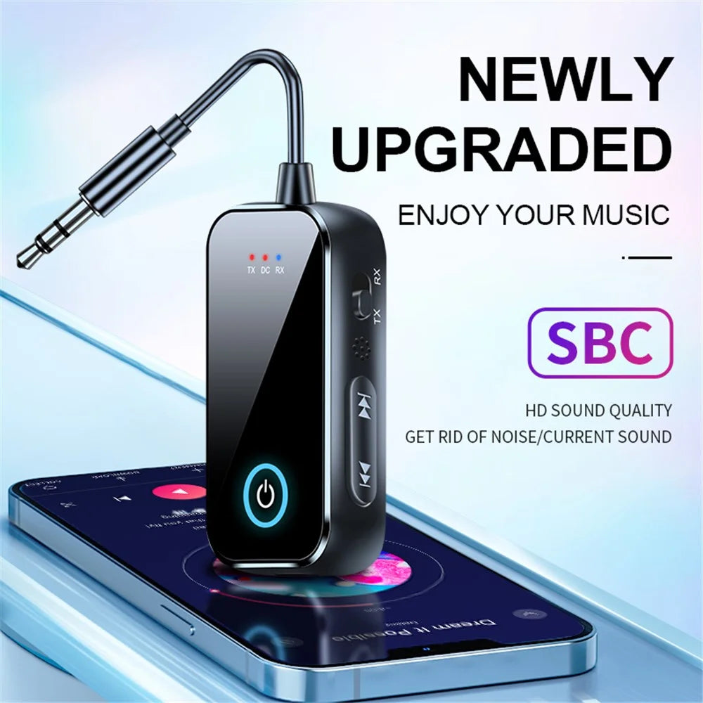 T80 Wireless Audio Transmitter Bluetooth-Compatible 5.4 Receiver / Transmitter 2-in-1 Adapter for Car AUX / TV / Speakers - 6