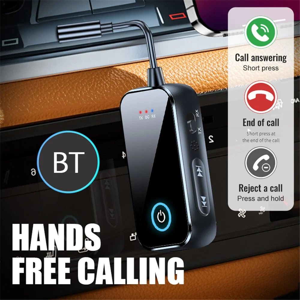 T80 Wireless Audio Transmitter Bluetooth-Compatible 5.4 Receiver / Transmitter 2-in-1 Adapter for Car AUX / TV / Speakers - 7