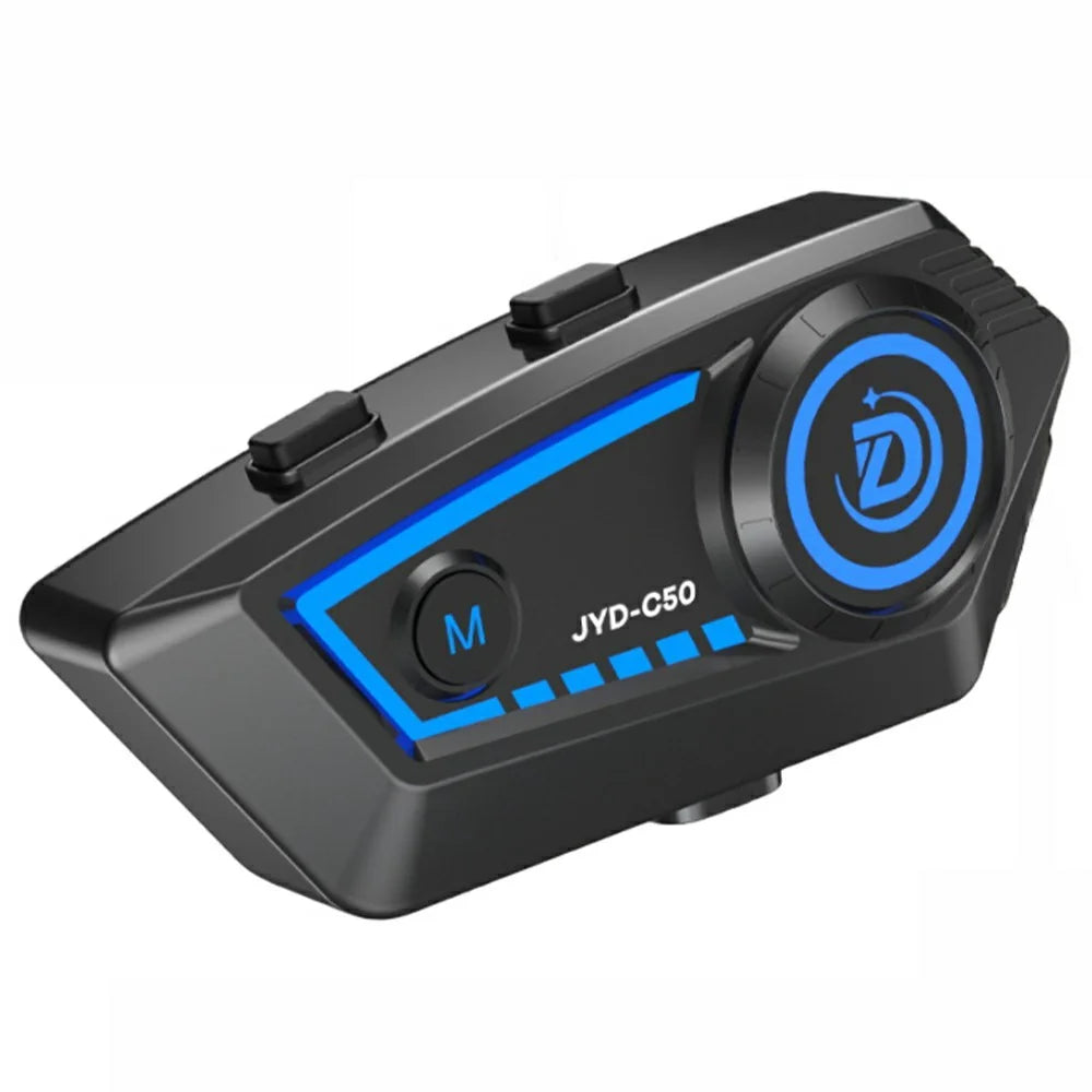 C50 Motorcycle Helmet Headphone Bluetooth-Compatible 5.4 Music Headset with Rhythm Light Effects - 1