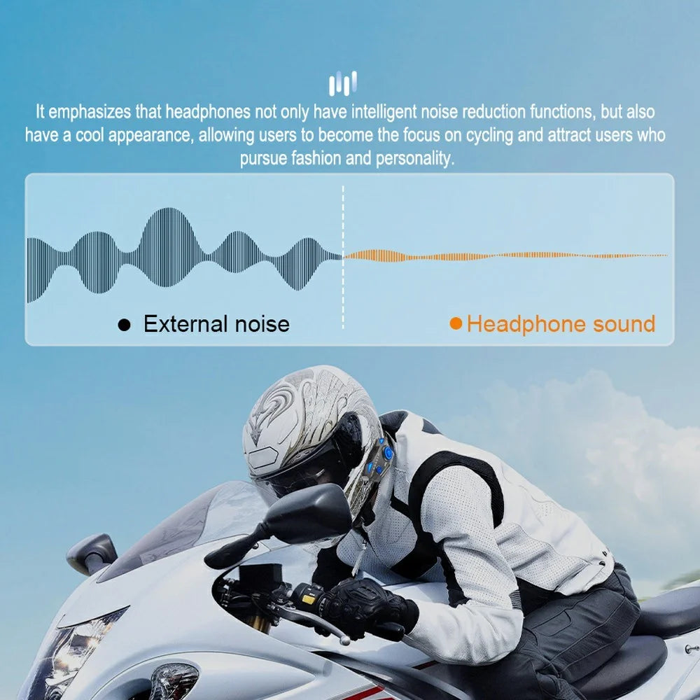 C68 Helmet Headset Motorcycle Riders Hands-Free Communication Bluetooth-Compatible Music Headphone - 4
