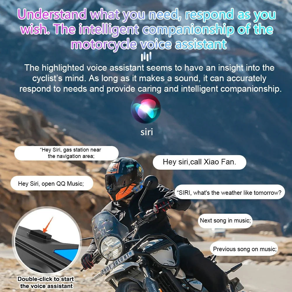 C68 Helmet Headset Motorcycle Riders Hands-Free Communication Bluetooth-Compatible Music Headphone - 5