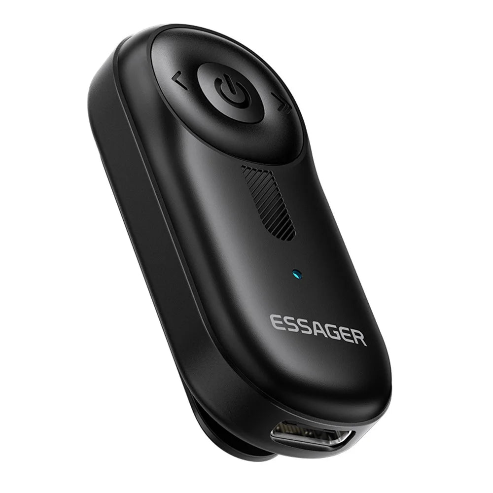 ESSAGER Audio Receiver Wireless Transmitter with Microphone Clip On Bluetooth-Compatible Adapter - 1