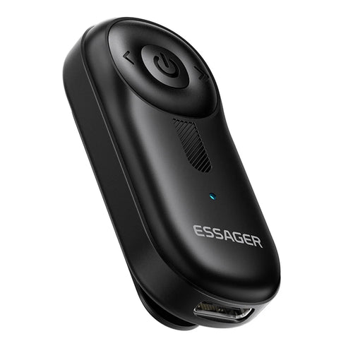 ESSAGER Audio Receiver Wireless Transmitter with Microphone Clip On Bluetooth-Compatible Adapter - 1