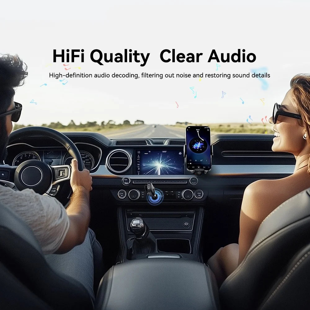 ESSAGER Audio Receiver Wireless Transmitter with Microphone Clip On Bluetooth-Compatible Adapter - 4