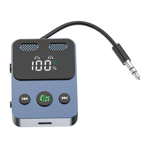 BR17 2 In 1 Digital Display Bluetooth-Compatible Receiver Transmitter Car Audio Adapter with Bass Boost - 1