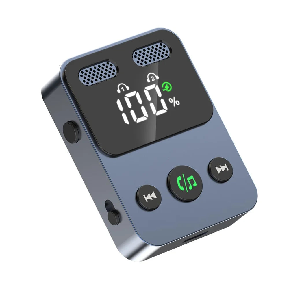 BR17 2 In 1 Digital Display Bluetooth-Compatible Receiver Transmitter Car Audio Adapter with Bass Boost - 4