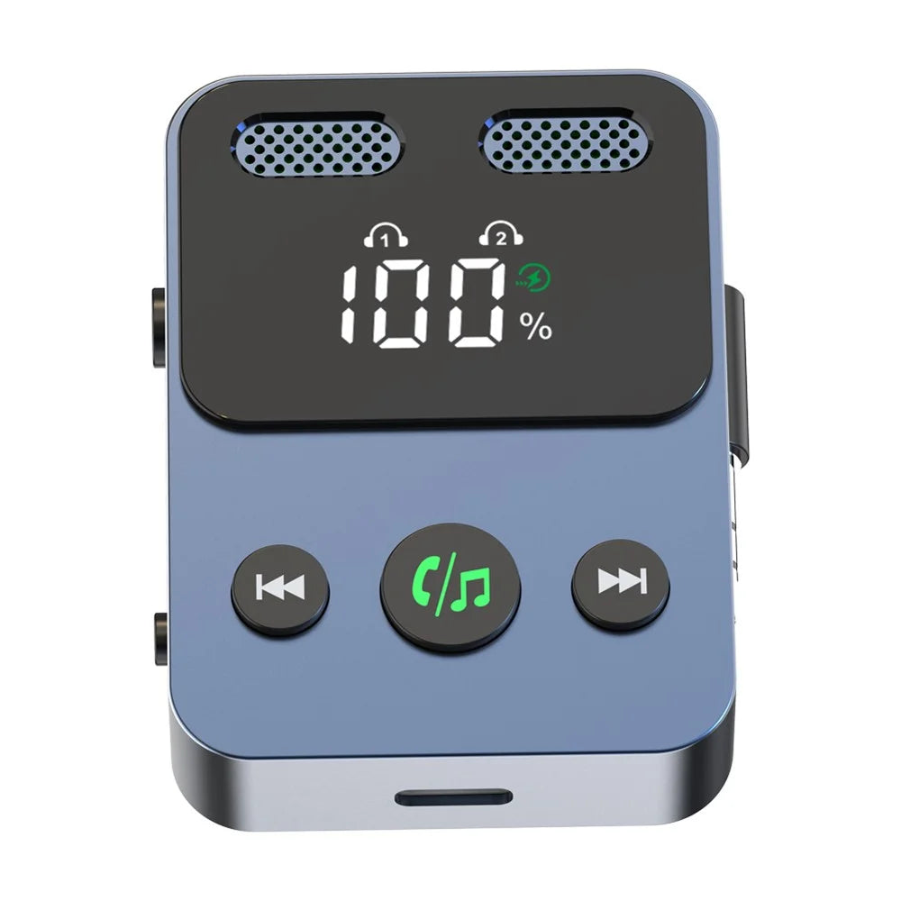 BR17 2 In 1 Digital Display Bluetooth-Compatible Receiver Transmitter Car Audio Adapter with Bass Boost - 6