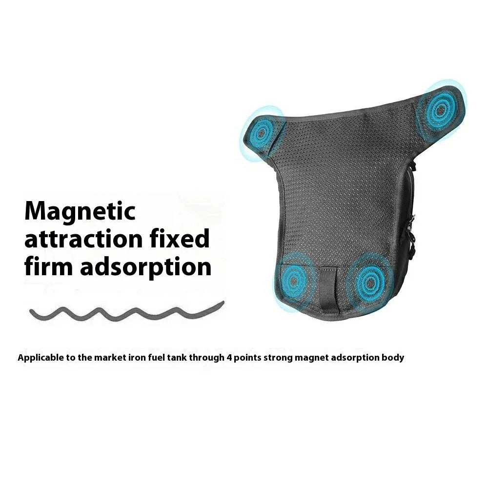 RHINOWALK 2.4L Magnetic Motorcycle Tank Bag Polyester Multipurpose Crossbody Waist Pack Leg Bag - 2