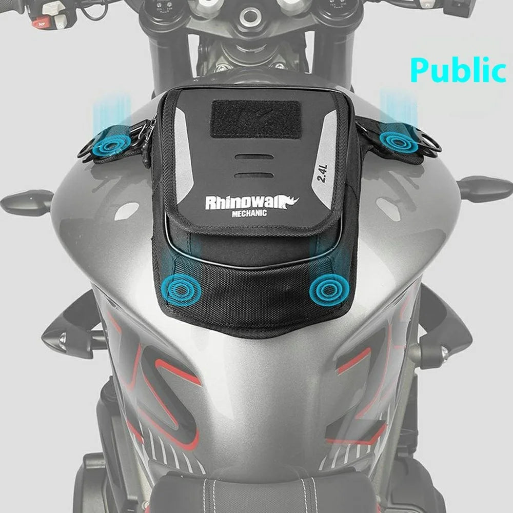 RHINOWALK 2.4L Magnetic Motorcycle Tank Bag Polyester Multipurpose Crossbody Waist Pack Leg Bag - 3