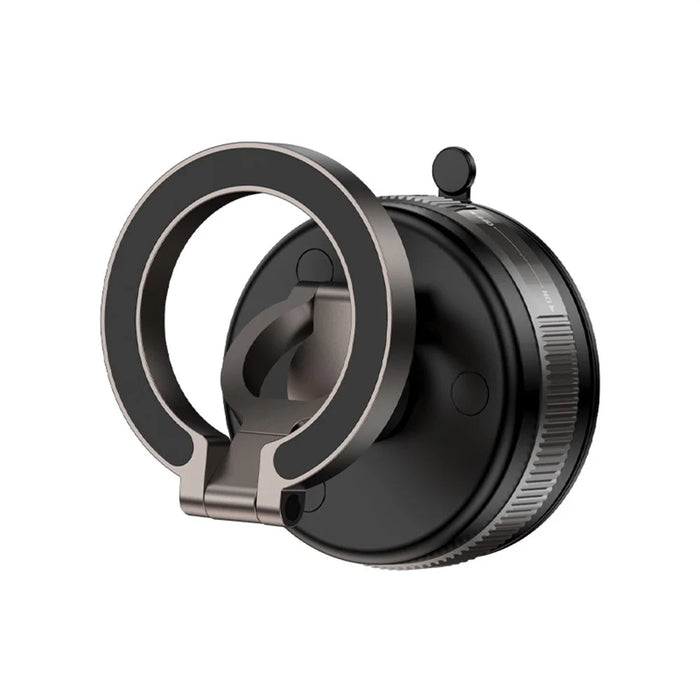 D1X 360° Foldable Vacuum Magnetic Car Phone Mount Hands-Free Suction Cup Phone Holder - Black - 3