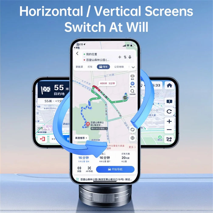 S11 Dashboard Magnetic Car Phone Holder 360° Rotation Foldable Alloy Mobile Phone Mount - 5