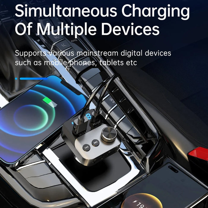 BC98 FM Transmitter Bluetooth-Compatible 5.3 Hands-Free Call Car MP3 Player PD 36W Fast Charging QC3.0 Charger - 4