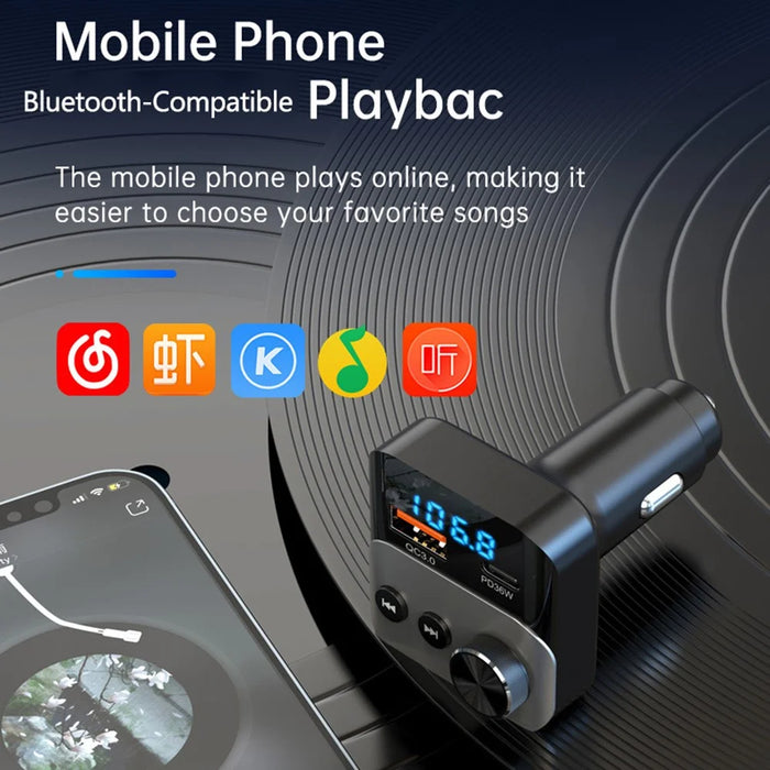 BC98 FM Transmitter Bluetooth-Compatible 5.3 Hands-Free Call Car MP3 Player PD 36W Fast Charging QC3.0 Charger - 6
