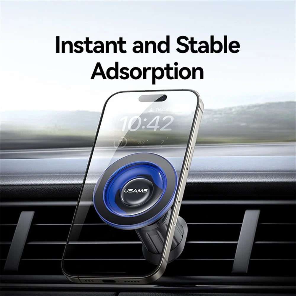 USAMS ZJ081 Magnetic Car Phone Mount Holder 360-degree Rotation Strong Magnet Stand - Blue - 3