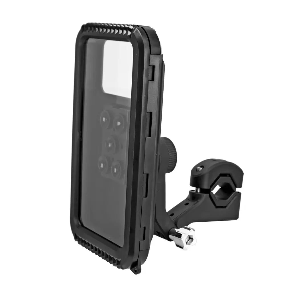 Bike Phone Mount Waterproof Case Motorcycle Bicycle Electric Scooter Rotatable IPX4 Cellphone Holder - 2