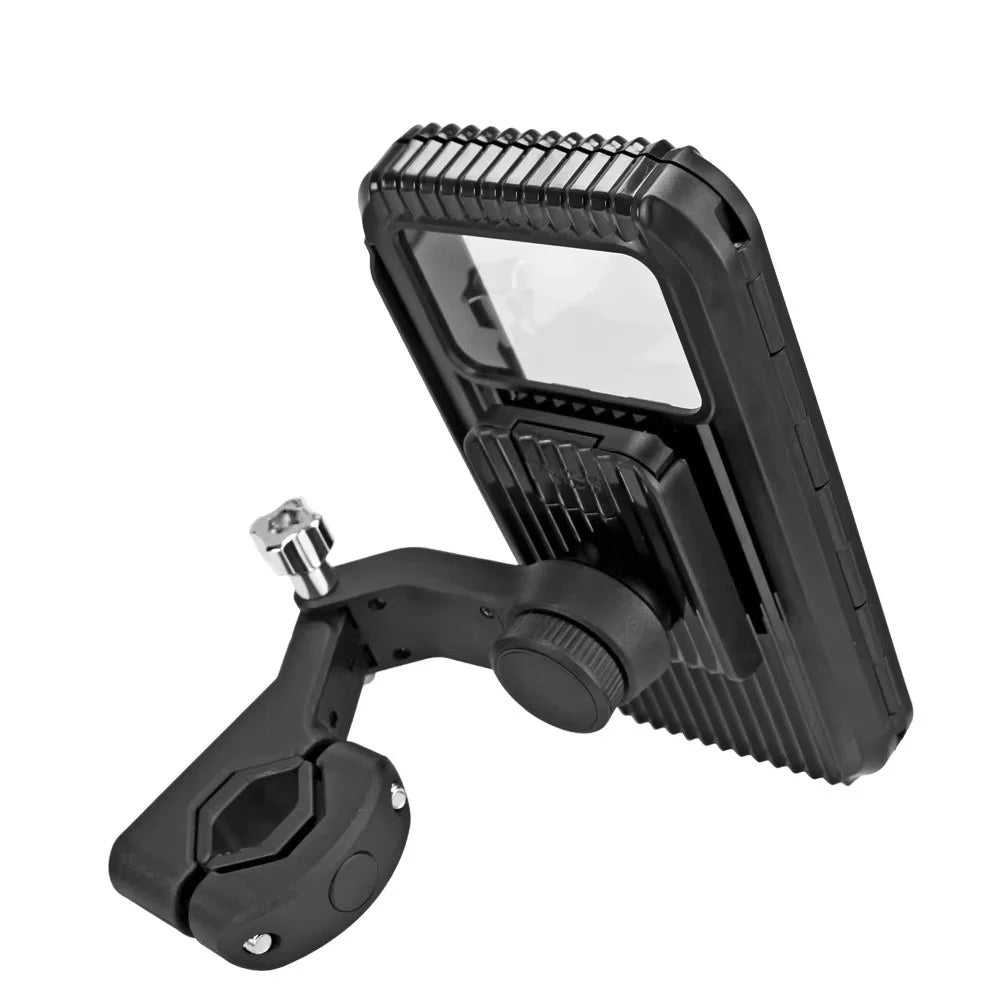 Bike Phone Mount Waterproof Case Motorcycle Bicycle Electric Scooter Rotatable IPX4 Cellphone Holder - 3