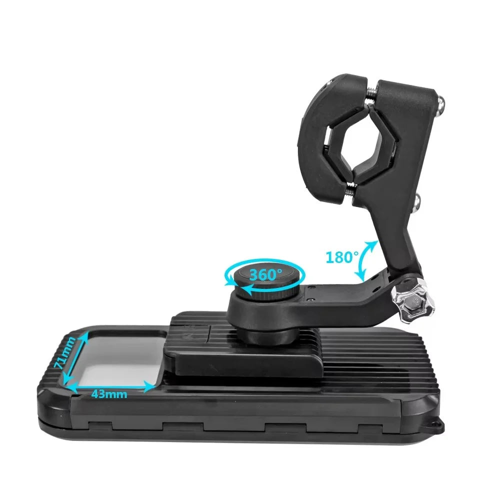 Bike Phone Mount Waterproof Case Motorcycle Bicycle Electric Scooter Rotatable IPX4 Cellphone Holder - 5