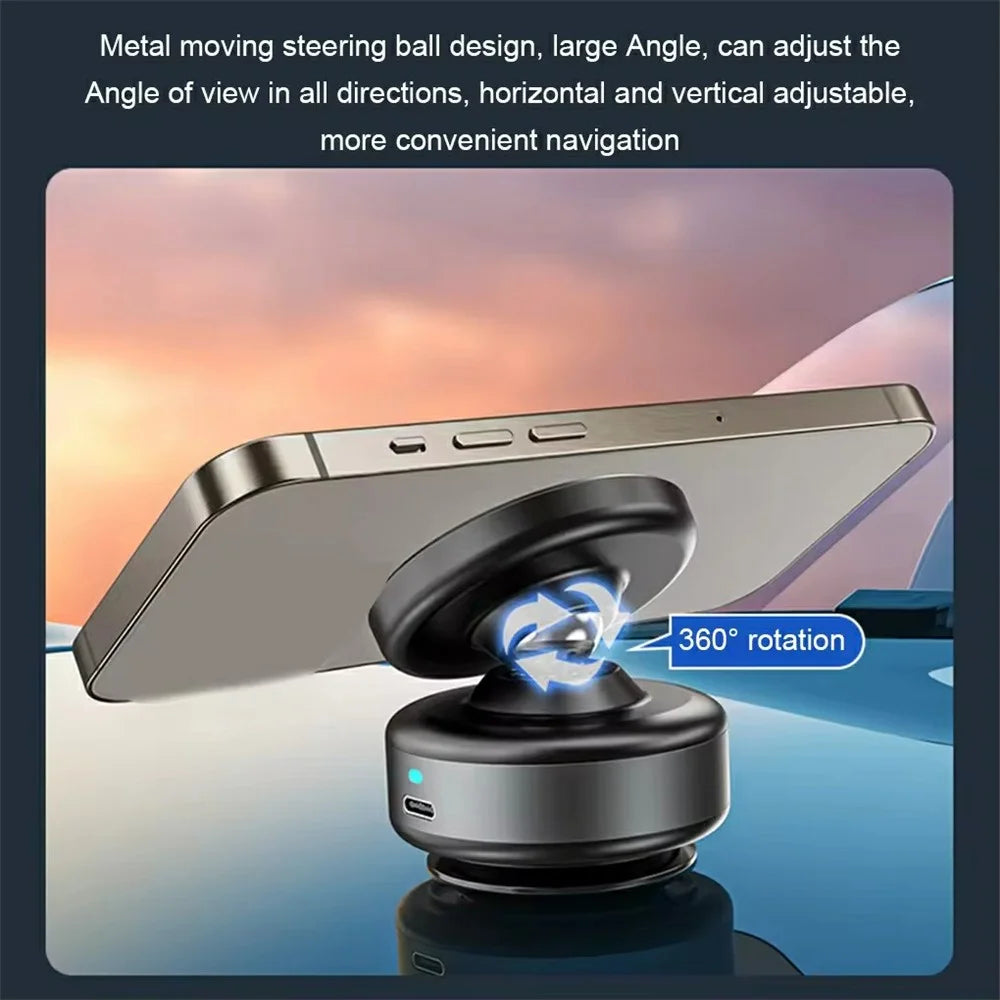 X90 Magnetic Car Phone Mount 360 Degree Rotation Strong Suction Dashboard Phone Holder - Black - 3